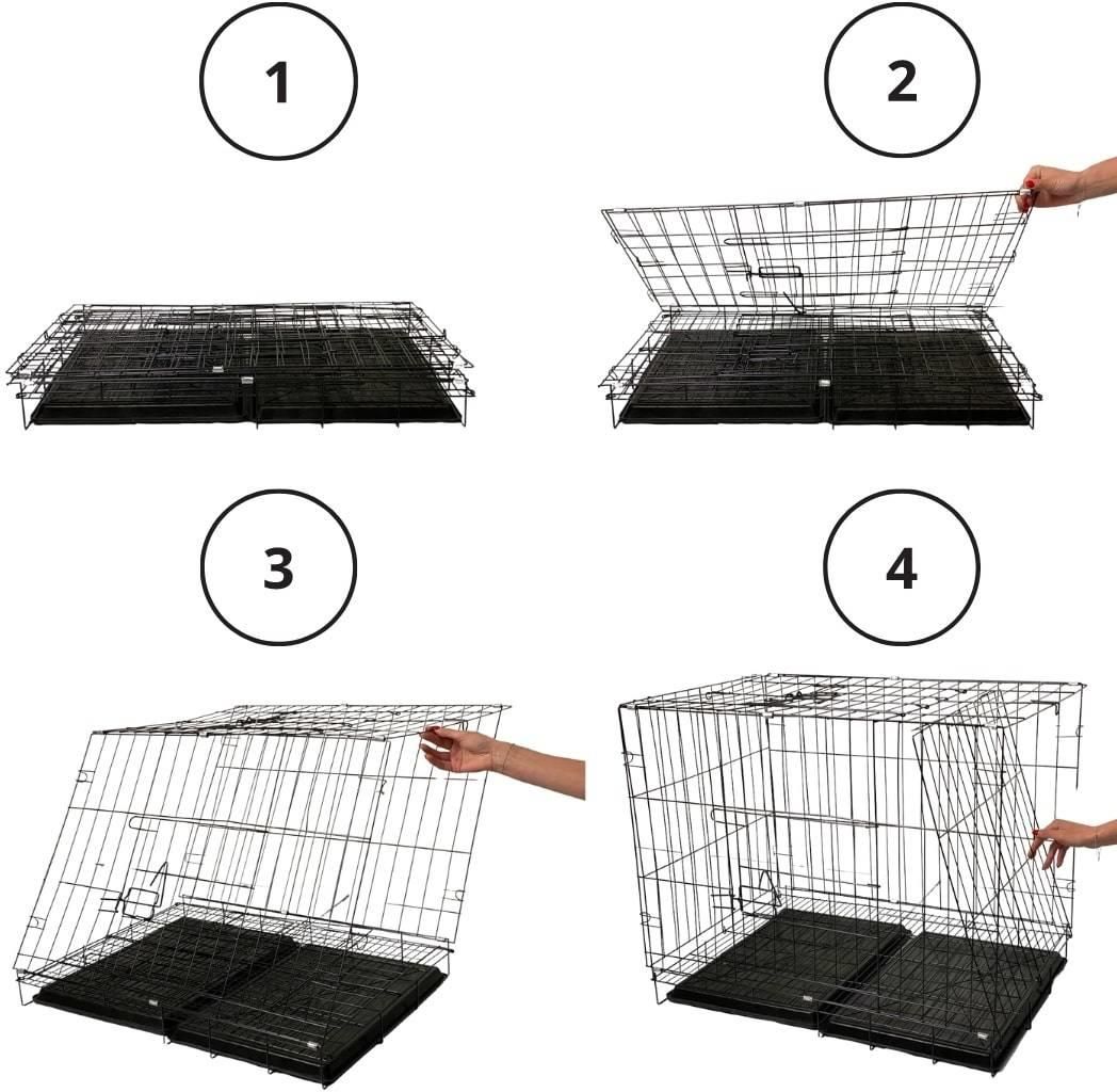 Unizoo Metalowa Klatka Dla Psa Do 40Kg Xl 85X60X70Cm Czarna - zdjęcie 2 Unizoo Metalowa Klatka Dla Psa Do 40Kg Xl 85X60X70Cm Czarna