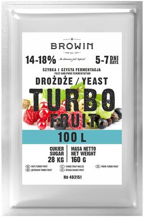 Biowin Drożdże Gorzelnicze Turbo Fruit 5-7 Dni 100L