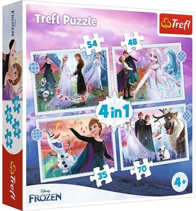 Trefl Puzzle 4W1 Magia w lesie Frozen 2 34398