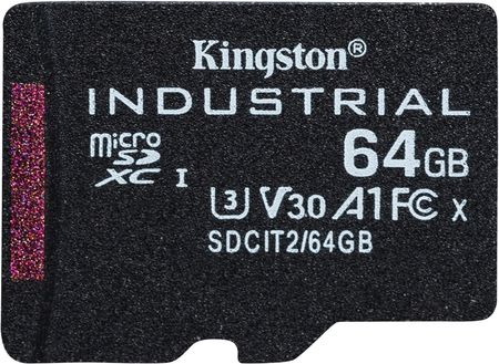 Kingston Industrial microSDHC 64GB Class 10 A1 pSLC + SD Adapter (SDCIT264GB)