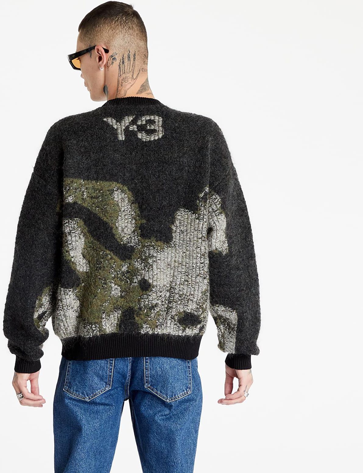 Y-3 U CH1 CAMO KNIT CREW SWEATER-