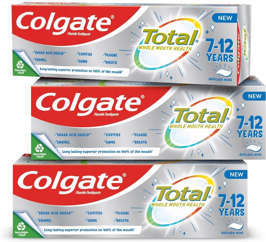 Colgate Total Junior 7+ lat pasta do zębów 3x50ml Opinie i ceny na