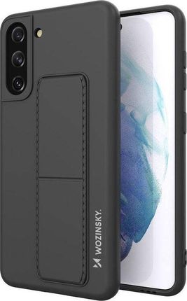 Wozinsky Kickstand Case elastyczne silikonowe etui z podstawką Samsung Galaxy S21+ 5G (S21 Plus 5G) czarny