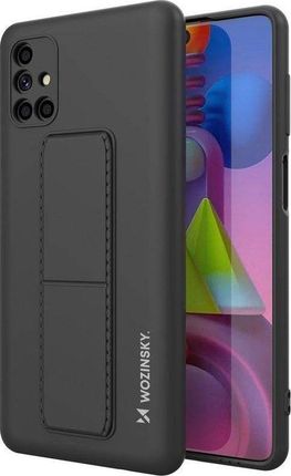 Wozinsky Kickstand Case elastyczne silikonowe etui z podstawką Samsung Galaxy M51 czarny