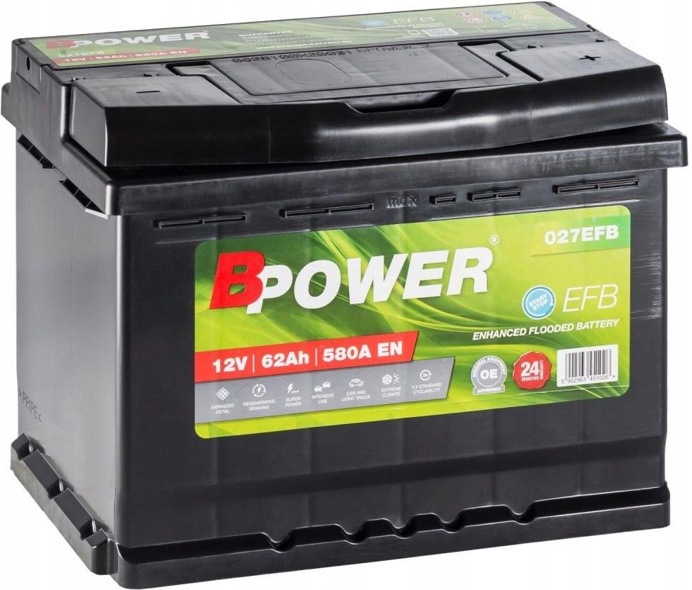 Akumulator Bpower Efb 62Ah 580A - Opinie I Ceny Na Ceneo.pl