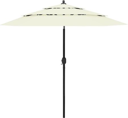 Lumarko 3-Poziomowy Parasol Na Aluminiowym Słupku Piaskowy 2,5m