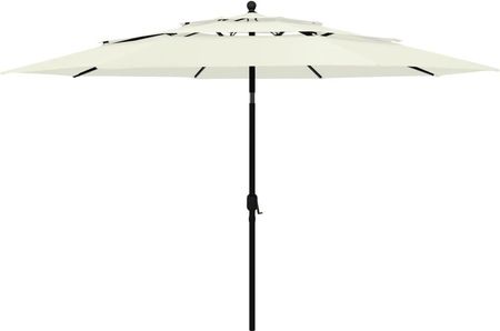 Lumarko 3-Poziomowy Parasol Na Aluminiowym Słupku Piaskowy 3,5m