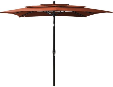 Lumarko 3-Poziomowy Parasol Na Aluminiowym Słupku Terakotowy 2,5X2,5m