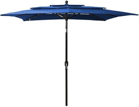 Lumarko 3-Poziomowy Parasol Na Aluminiowym Słupku Lazurowy 2,5X2,5m