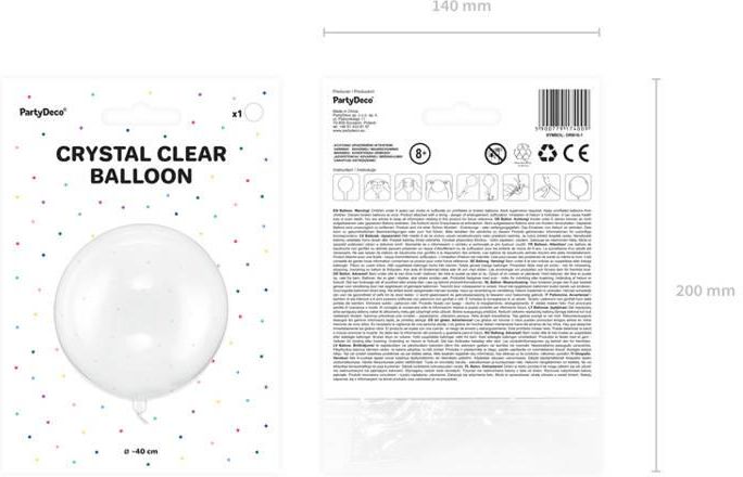 Party Deco Balon Kula 40Cm Transparentny - zdjęcie 2 Party Deco Balon Kula 40Cm Transparentny