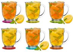 Glasmark Komplet 6 x Kubek Kubas 400ml Malowane Dno Mix Kolor