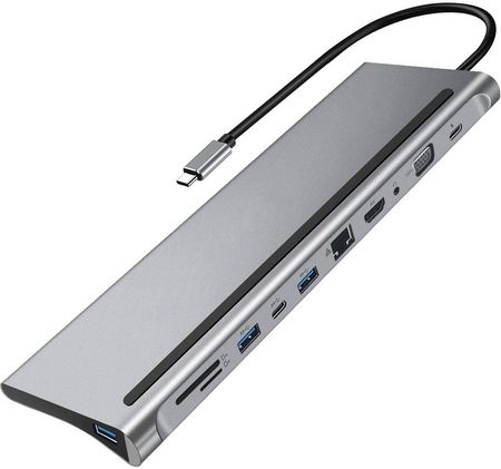 SPACETRONIK MULTIPORT SPU-M02 USB-C HDMI VGA RJ45 USB 3.0 SD  (SPUM02)