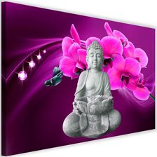 CARO OBRAZ NA PŁÓTNIE CANVAS FEEBY, BUDDA Z ORCHIDEAMI 1, 120X80 CM