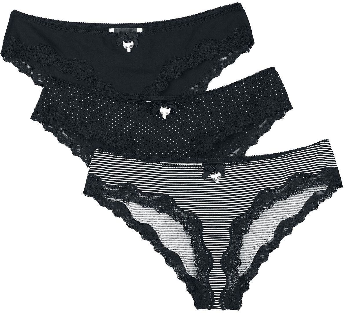 Pussy Deluxe 3Er Set Panties Komplet Majtek Czarny Bia y Ceny Pussy Deluxe 3Er Set Panties Komplet Majtek Czarny Bia y Ceny