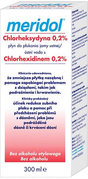 Meridol Chlorheksydyna 0,2%, płyn do płukania jamy ustnej, 300 ml - zdjęcie 1 Meridol Chlorheksydyna 0,2%, płyn do płukania jamy ustnej, 300 ml