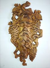 Zdjęcie płaskorzeźba Dionizos wino winny duch drewno prezent - Chełmek