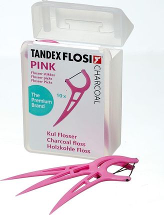 Tandex Flosi, Floser z nitką węglową Pink 10 szt.