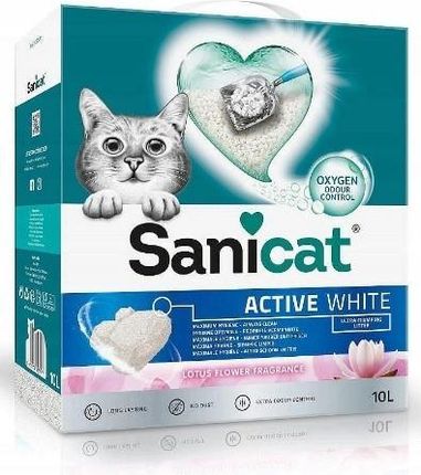 Sanicat Sanicat- Activ White Żwirek Dla Kotów Lotos 10L Zbrylający