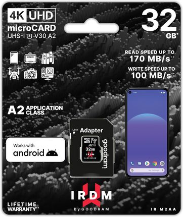 IRDM by GOODRAM 32GB MICRO CARD UHS I U3 A2 + adapter (IR-M2AA-0320R12)