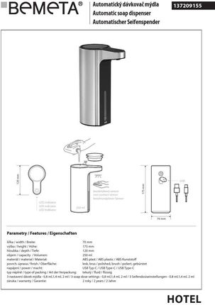Bemeta Automatyczny Dozownik Mydła 137209155 - zdjęcie 2