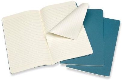 Moleskine Zestaw 3 Zeszytów Cahier Journals L 13X21Cm W Linie Brisk Blue 80 Stron