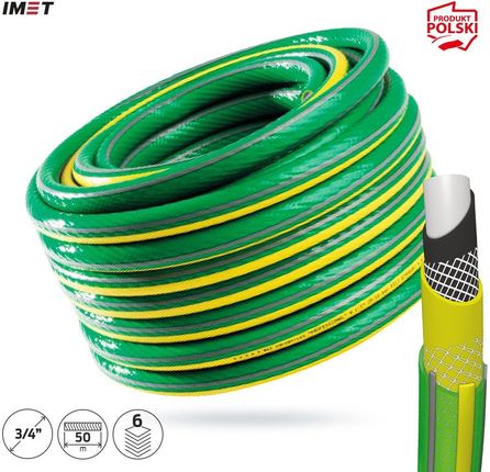 Wąż Ogrodowy Imet Bp3/4"-50M Professional+ Zielony