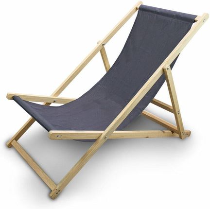 Składane Krzesło Plażowe Leżak Kempingowy Ogrodowy Czarny