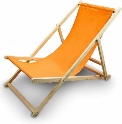 Składane Krzesło Plażowe Leżak Kempingowy Ogrodowy Pomarańczowy