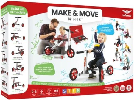 Infento zestaw Make&Move Kit 13w1 pojazdów dla dzieci w wieku 0-6 lat