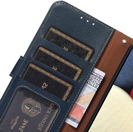 Etui Wallet do Motorola Edge 20, KHAZNEH, Dual Color, Blue / Brown