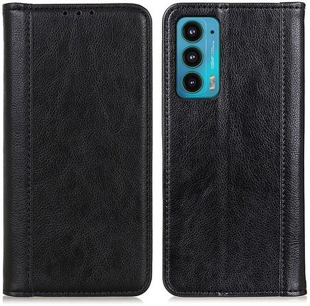 Skórzane Etui Wallet do Motorola Edge 20, Split Leather, Black