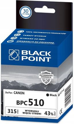 BLACK POINT TUSZ BLACK DO CANON MP240 MP260 MX320 MX330 MP250 (BPC510)