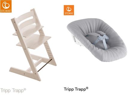 Stokke, Tripp Trapp + Newborn Set - rosnące krzesełko do karmienia z zestawem dla noworodka-Whitewash