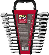 Zdjęcie Meec Tools Zestaw Kluczy Grzechotkowych I Płaskich 12 Elementów (HT10117) - Słupsk
