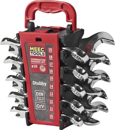 Meec Tools Zestaw Kluczy Płaskich Stubby 10 Elementów 10-19mm (RZ14010)