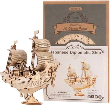 Robotime Technology Suzhou Co.,LtdDrewniany Model Puzzle 3D Japoński Statek Dyplomatyczny