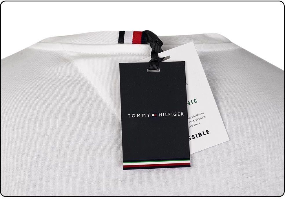 TOMMY HILFIGER KOSZULKA T SHIRT GLOBAL STRIPE TEE WHITE MW0MW14337