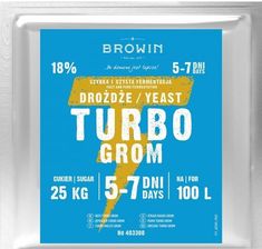 Browin Drożdże Turbo Grom 5-7 Dni 18% 340G Na 100L