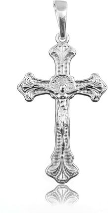 Valerio Elegancki srebrny wisior duży krzyż na gruby łańcuch z wizerunkiem Chrystusa srebro 925 PT_K105