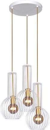 Lumes Biało-złota druciana lampa wisząca loft - S136-Morta (E18178K4527)