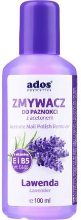 Ados Zmywacz do paznokci z acetonem Lawenda Acetone Nail Polish Remover 100ml