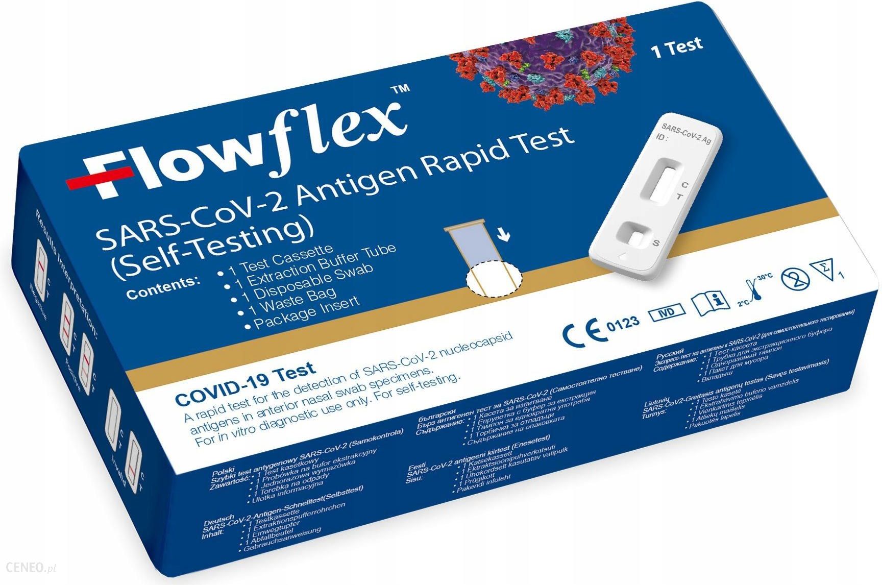 FLOWFLEX COVID-19 Szybki test antygenu SARS-CoV-2 (samoobieg), 1szt.