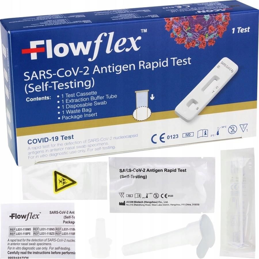 FLOWFLEX COVID-19 Szybki test antygenu SARS-CoV-2 (samoobieg), 1szt.