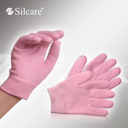 Silcare Rękawiczki Wykonane z Bawełnianej Frotte z Wkładem Żelowym Nawilżające Produkt Wielokrotnego Użytku
