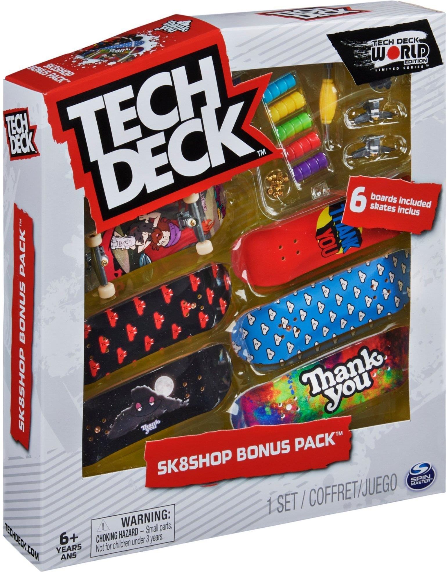 Spin Master Tech Deck Sk8Shop Bonus Pack Thank You 6 Fingerboardów - zdjęcie 2 Spin Master Tech Deck Sk8Shop Bonus Pack Thank You 6 Fingerboardów