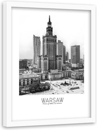 Feeby Obraz W Ramie Białej Warszawa Pałac Kultury 40X60Cm