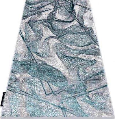 Dywany Łuszczów Dywan De Luxe Nowoczesny 621 Sieć Siatka Strukturalny Szary / Zielony 200X290Cm