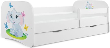 KocotKids Łóżko dla dziecka barierka babydreams słonik białe