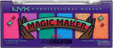 NYX Professional Makeup Sex Education Magic Maker Color Palette EYE SHADOW & PRESSED PIGMENT Paleta 6 cieni i pigmentów do powiek
