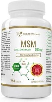 Progress Labs MSM 500mg Siarka Organiczna 250 Kaps